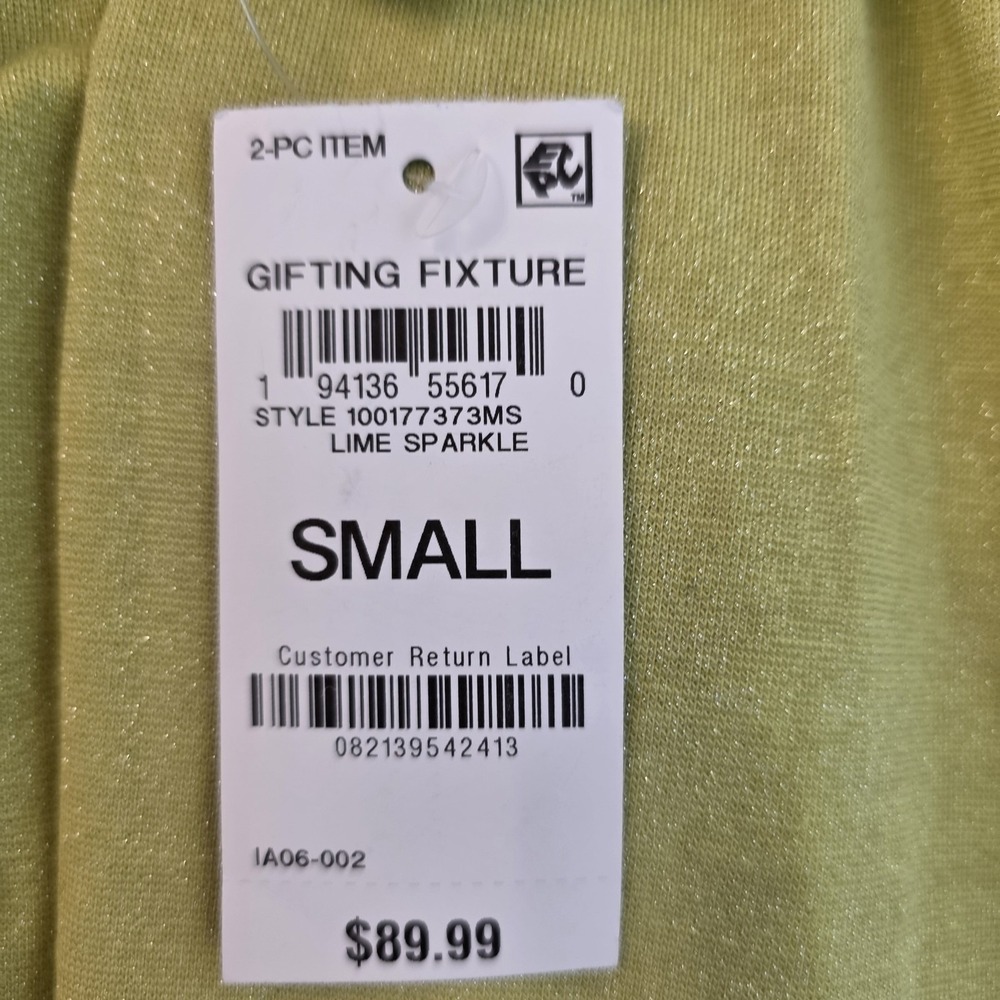 INC International Concepts Intimates Green Shimmer Robe & Cami Set Size 2pc - Picture 12 of 16